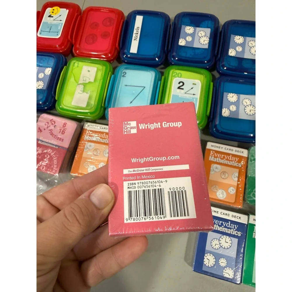 Everyday Mathematics Card Deck Lot McGraw Hill Fractions Money Time Number Decks